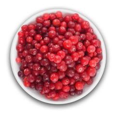 fresh cranberries on a plate