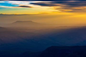 Beautiful sunset over the mountain 