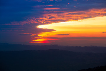 Mountain landscape ,Mountain National Park's landscape and sky in Thailand