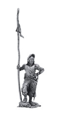 tin statue of a medieval warrior