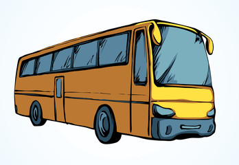 Obraz na płótnie Canvas Large intercity bus. Vector drawing