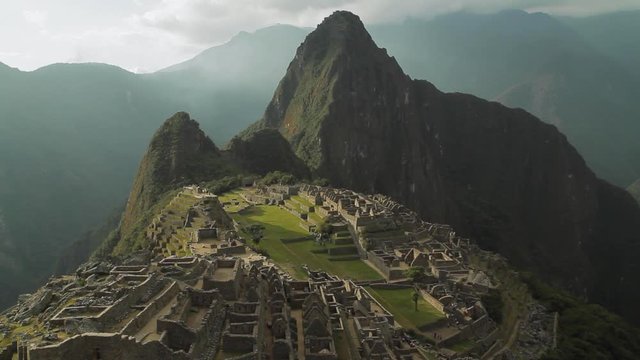 WS T/L Sacred plaza, Machu Picchu, Cusco, Peru.