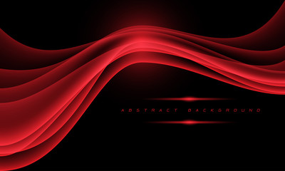 Abstract red wave curve with blank space on black design modern futuristic background vector illustration.