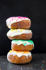Donut Stack with multi kind and colored icing