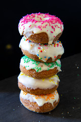 Donut Stack with multi kind and colored icing