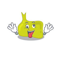 A mascot design of pituitary having a funny crazy face