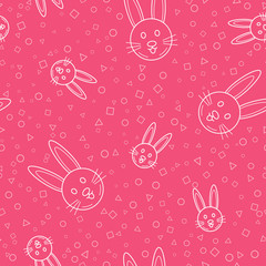 Wrapping paper - Seamless pattern of symbols rabbit for vector graphic design