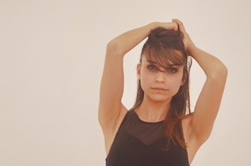 Fototapeta premium Portrait of a young model with brown hair