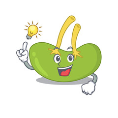 Mascot character of smart spleen has an idea gesture