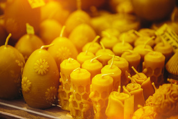 Beeswax candles at Farmers' market