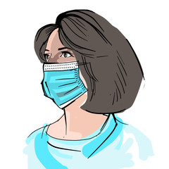 Caucasian Woman wear a cloth face mask who cover mouth and nose
Virus or CoronaVirus Face Mask
