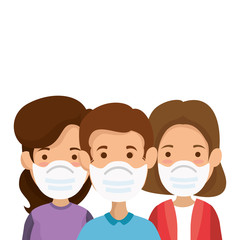 group people using face mask isolated icons vector illustration design