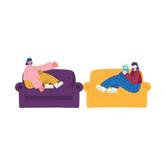 people activities, young woman sitting reading book on sofa