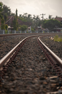 railway tracks in the morning