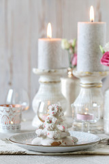 Gingerbread christmas tree. Beautiful winter dessert.