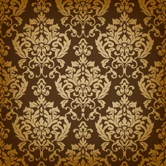 Zelfklevend Fotobehang Vector damask seamless pattern background. Classical luxury old fashioned damask ornament, royal victorian seamless texture for wallpapers, textile, wrapping. Exquisite floral baroque template. © Александр Марченко