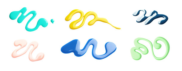 Set of different nail polishes on white background. Banner design