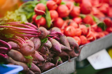 Beets and radish at Farmers' market