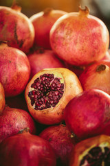 Red pomegranates at Farmers' market