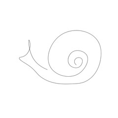 Snail silhouette on white background vector illustrtion