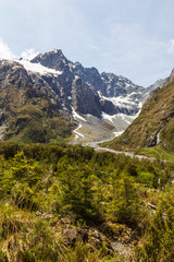 Fototapeta premium Traces of the glacier near the road from Te Anau to Fiordland national park. New Zealand