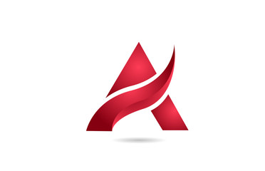 Fototapeta premium red A alphabet letter logo icon for business and company with swoosh design