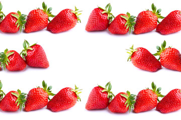 Juicy and beautiful strawberries on isolated white background