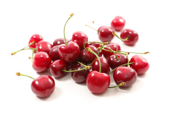 Naklejka na ściany i meble cherry fruit isolated on white background