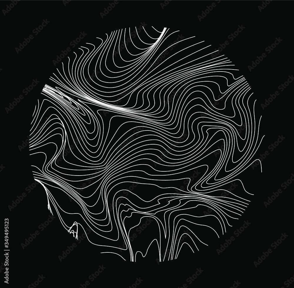 Leinwandbilder glitched and twisted sphere with wavy texture. abstract technology and science background.