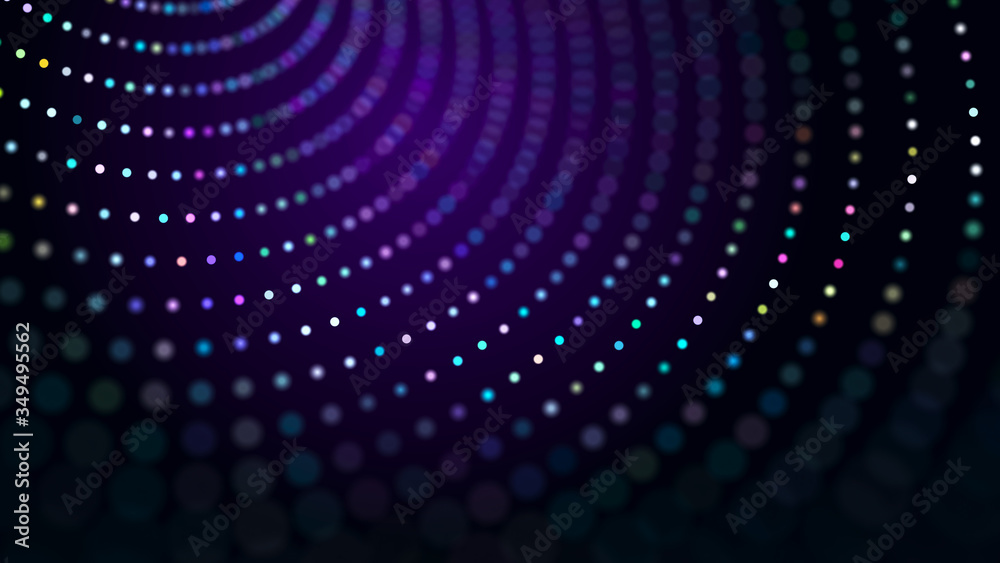 Leinwandbilder Wave of musical sounds. Abstract background with interweaving of dots and lines. 3D rendering.
