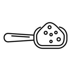 Sugar sack spoon icon. Outline sugar sack spoon vector icon for web design isolated on white background