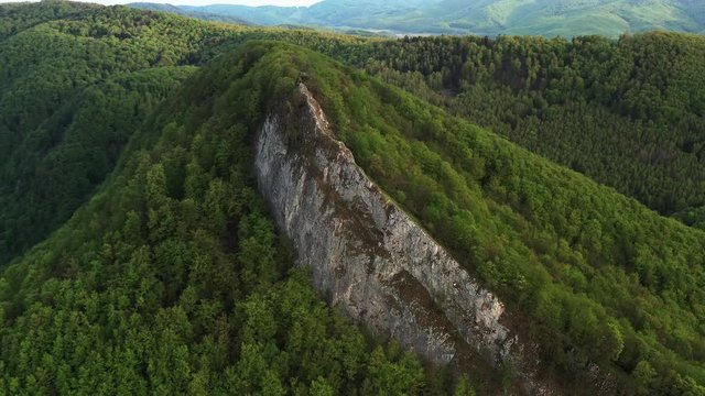 Aerial view of Sivec mountains in Ruzin locality in Slovakia