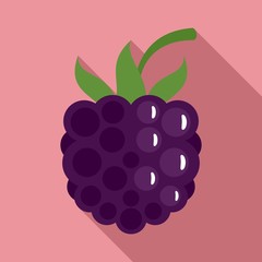 Fruit blackberry icon. Flat illustration of fruit blackberry vector icon for web design