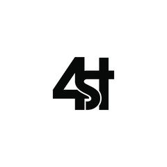 4st typography letter original monogram logo design