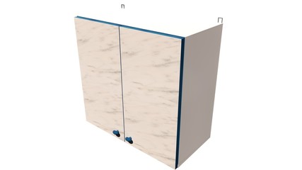 Double kitchen hanging white marble Illustration in 3D - 2