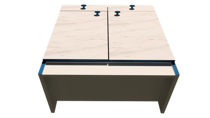 double standing kitchen cabinet with drawers Illustration in 3D - 11