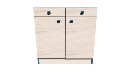 double standing kitchen cabinet with drawers Illustration in 3D - 13