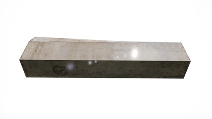 Left ramp inclined concrete curb Illustration in 3D - 5