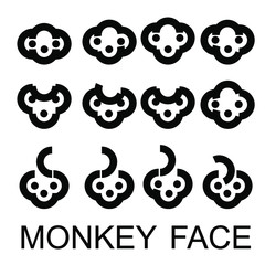 
Monkey animal emoji face head logo icon sign Cartoon modern funny design style Fashion print for clothes apparel greeting invitation card picture banner poster flyer websites Vector Illustration
