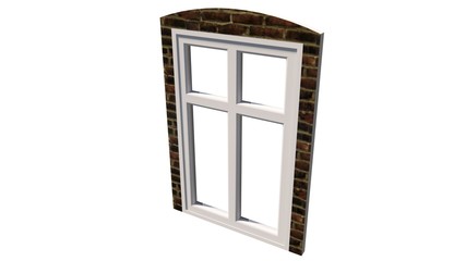 ordinary home window with frame Illustration in 3D - 2