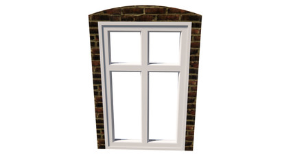 ordinary home window with frame Illustration in 3D - 3