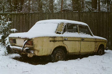 car in snow