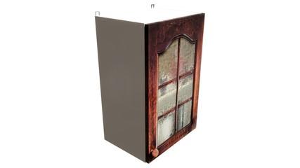 single hanging cabinet with stained glass, Illustration in 3D - 4