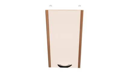 Single kitchen cabinet hanging with brown stripes on the sides Illustration in 3D - 3