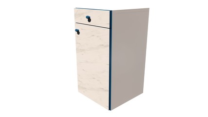 single kitchen cupboard with drawer Illustration in 3D - 2