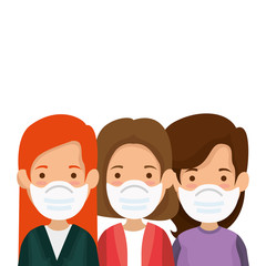 women using face mask isolated icon vector illustration design