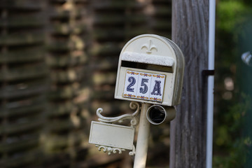 mailbox on the background of the house