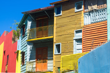 BUENOS AIRES, ARGENTINA - JANUARY 30, 2018: Caminito is a colorful area in La Boca neighborhoods in...