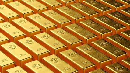 Gold bars and Financial concept,3d rendering,conceptual image.