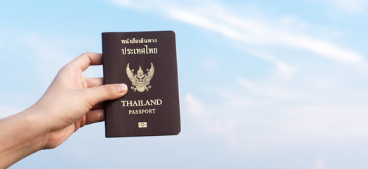 Passport of Thailand flight  travel ,traveling concept
